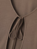 Mens Cutout Tie Knit Long Sleeve T-Shirt SKUK25655