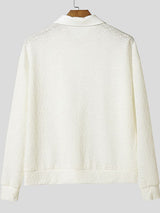 Men's Jacquard Knit Sheer Long Sleeve Zip Shirt SKUL39696