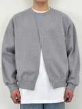 Mens Solid Split Hem Casual Pullover Sweatshirt SKUK31897