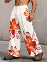 Men's Avant-Garde Tropical Floral Print Wide Leg Pant SKUL68344