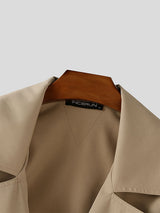 Men's Solid Color Cropped Casual Long Sleeve Jacket SKUL25781