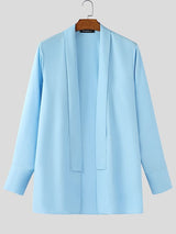 Men's Solid Color Deep V Neck Long Sleeve Cardigan SKUL47610