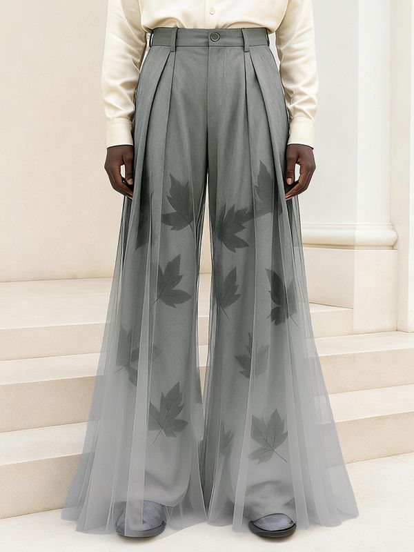 Men's Maple Leaf Print Gradient Mesh Pant SKUL39000