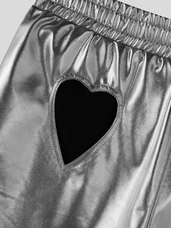 Mens Glitter Hollow-Out Casual Short SKUL18889