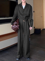 Men's Striped Cuban Collar Casual Two Pieces Outfit SKUL30326