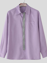 Men's Plaid Tie Long Sleeve Shirt SKUL36327