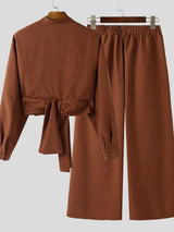 Men's Deconstructed Cropped Two Pieces Outfit SKUL41382