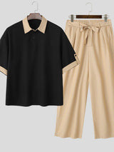 Men's Color Block Striped Two Pieces Outfit SKUL38098