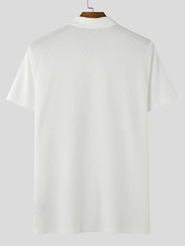 Mens Texture Knitted Short Sleeve Shirt SKUK99343