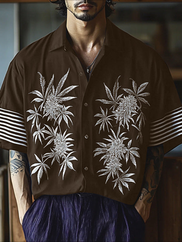 Mens Floral Print Short Sleeve Shirt SKUL17012