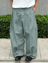 Men's Japanese Harajuku Pleated Drawstring Extreme Oversized Wide-Leg Baggy Pant SKUL69559