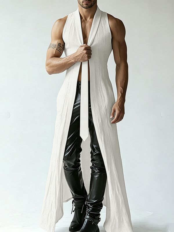 Men's Avant-Garde Flowy Lightweight Longline Cardigan SKUL63096