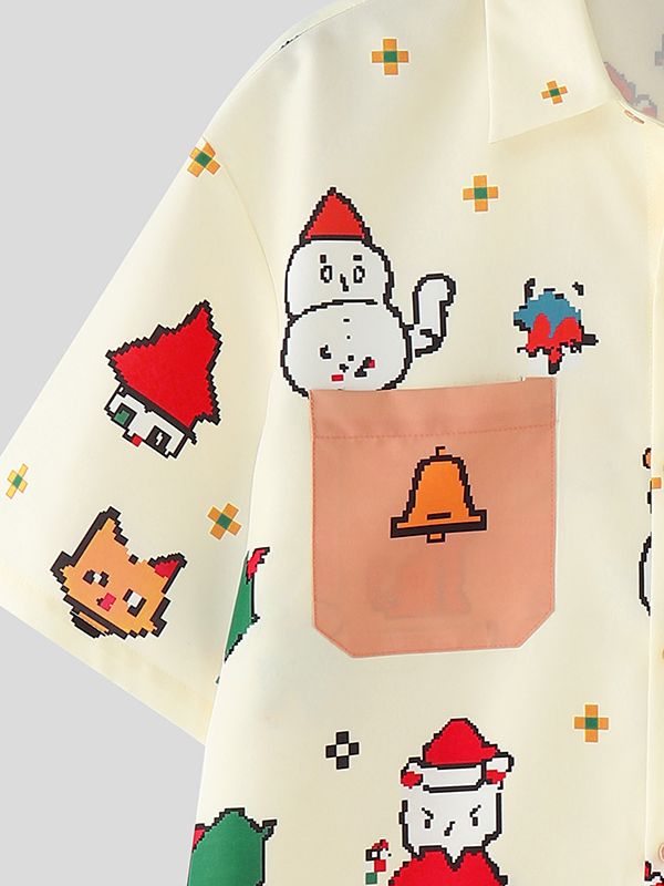 Men's Fun Print Short Sleeve Shirt SKUL39002