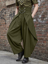 Men's Avant-Garde High-Waisted Double Chain Detail Deconstructed Balloon Pant SKUL63812