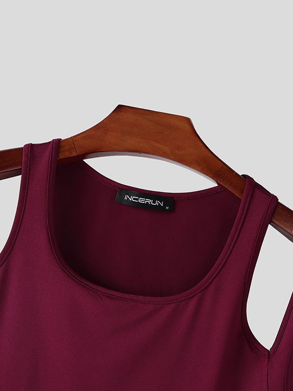 Men's Solid Color Deconstructed Cut Out Bodysuit SKUL50541