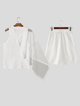 Men's Deconstructed Mesh Patchwork Tank SKUL57182