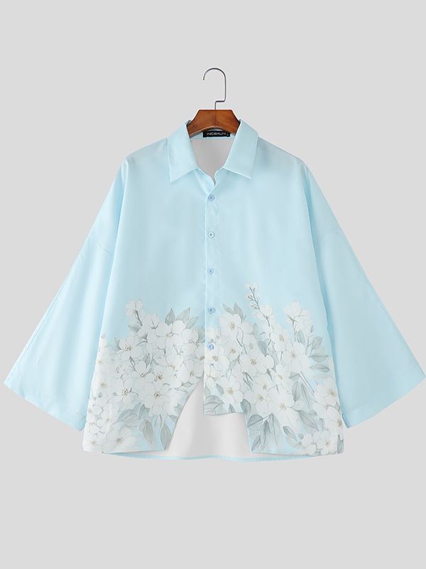 Men's Floral Print Loose Fit Shirt SKUL50077