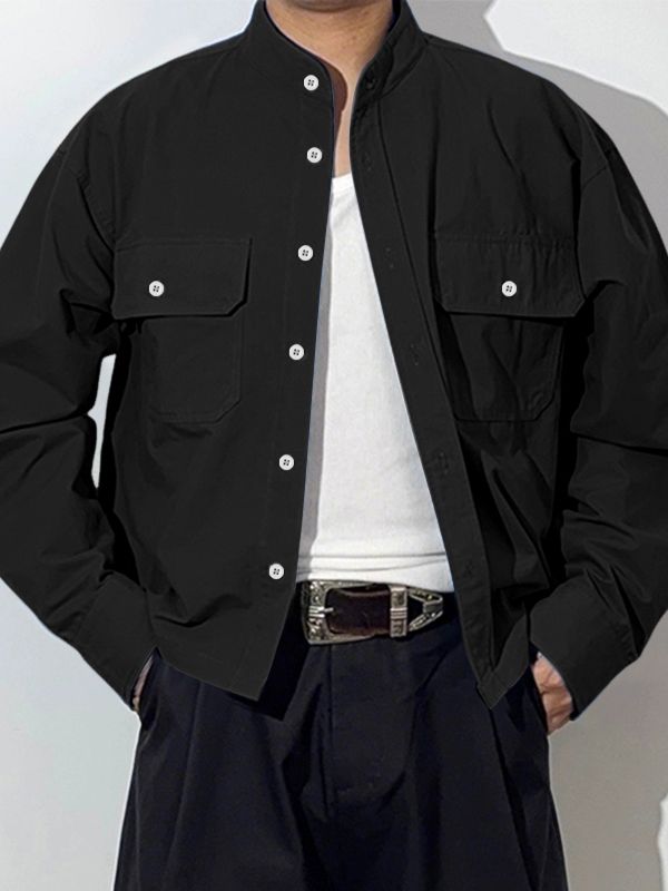 Men's Minimalist Pocket Long Sleeve Shirt SKUL41704