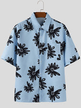 Men's Floral Print Short Sleeve Shirt SKUL38905