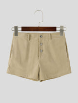 Men's Summer Beach Ribbed Button Fly Short SKUL80348