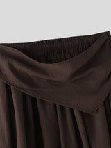 Mens Solid Color Ruched Casual Pant SKUL15368