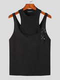 Mens Safety Pin Design Knit Sleeveless Vest SKUK08380