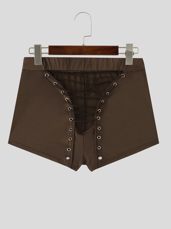 Men's Sexy Avant-Garde Back Lace-Up Cutout Fitted Short SKUL65507