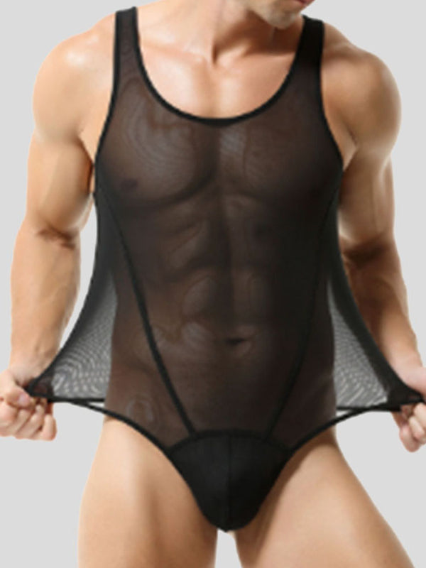 Men's Sheer Mesh Bodysuit SKUL18995