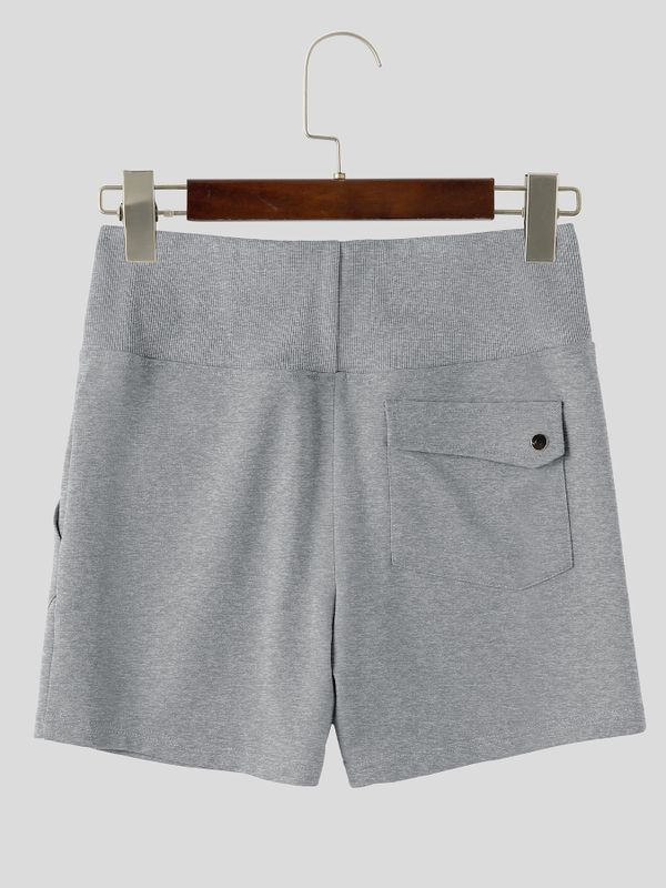 Men's High Street Urban Casual High Waist Flap Back Pocket Short SKUL80626