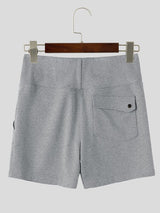 Men's High Street Urban Casual High Waist Flap Back Pocket Short SKUL80626