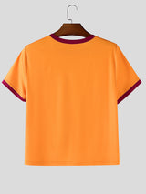 Men's Fruit Print Color Block Short Sleeve T-Shirt SKUL18881