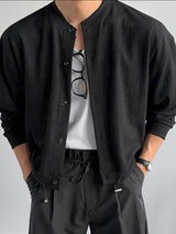 Men's Hollow Mesh Long Sleeve Shirt SKUL40091