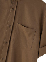 Men's Vintage Japanese Style Relaxed Stand Collar Shirt SKUL75418