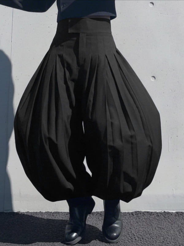 Men's Deconstructed Solid Color Pleated Pant SKUL50872