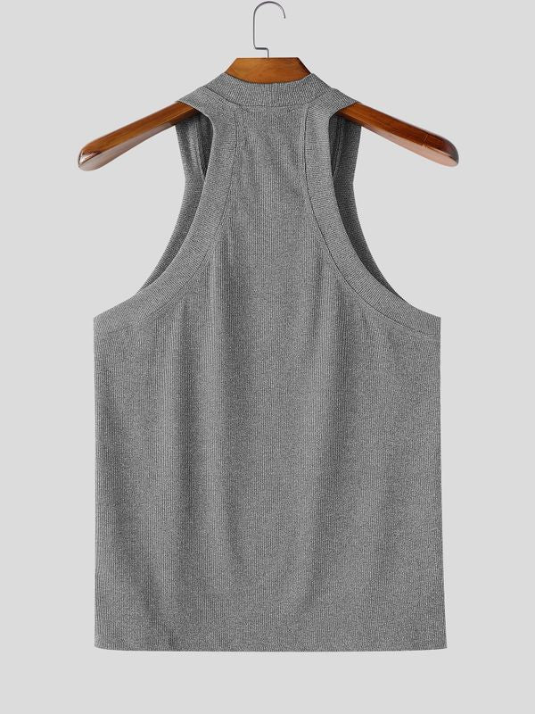 Men's Minimalist Ribbed Slim Fit Racerback Tank SKUL74444