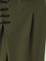 Men's Solid Color Frog Button Pant SKUL58740