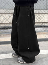 Men's Solid Wide Leg Casual Pant SKUL35277