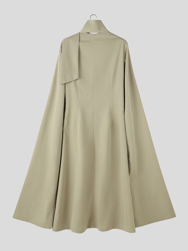 Men's Avant-Garde Runway Evening Gala Slit Cape Sleeve Scarf Neck Cardigan SKUL84581