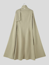 Men's Avant-Garde Runway Evening Gala Slit Cape Sleeve Scarf Neck Cardigan SKUL84581