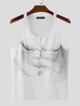 Men's 3D Faux Muscle Casual Tank SKUL19732