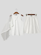 Men's Deconstructed Mesh Patchwork Tank SKUL57182