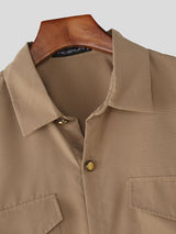 Men's Solid Color Casual Two Pieces Outfit SKUL40191