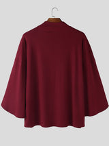 Men's Casual Knit Textured Ribbed 3/4 Length Sleeve T-shirt SKUL51725