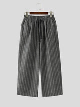 Men's Striped Textured Wide Leg Pant SKUL29704