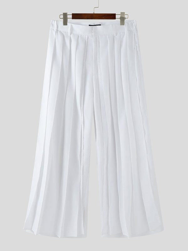 Men's Solid Pleated Layered Casual Pant SKUL16809
