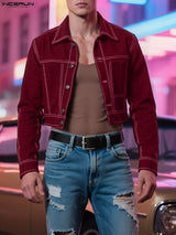 Men's Contrast Cropped Long Sleeve Blazer SKUL30800