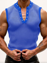 Mens Sheer Mesh Hollow-Out Casual Tank SKUL10588