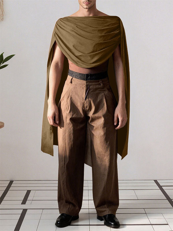 Men's Ruched Cape Sleeveless T-Shirt SKUL29590