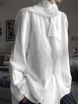 Men's Deconstructed Solid Color Textured Long Sleeve Shirt SKUL36653