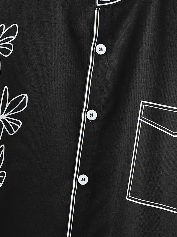 Mens Floral Print Casual Short Sleeve Shirt SKUL07592